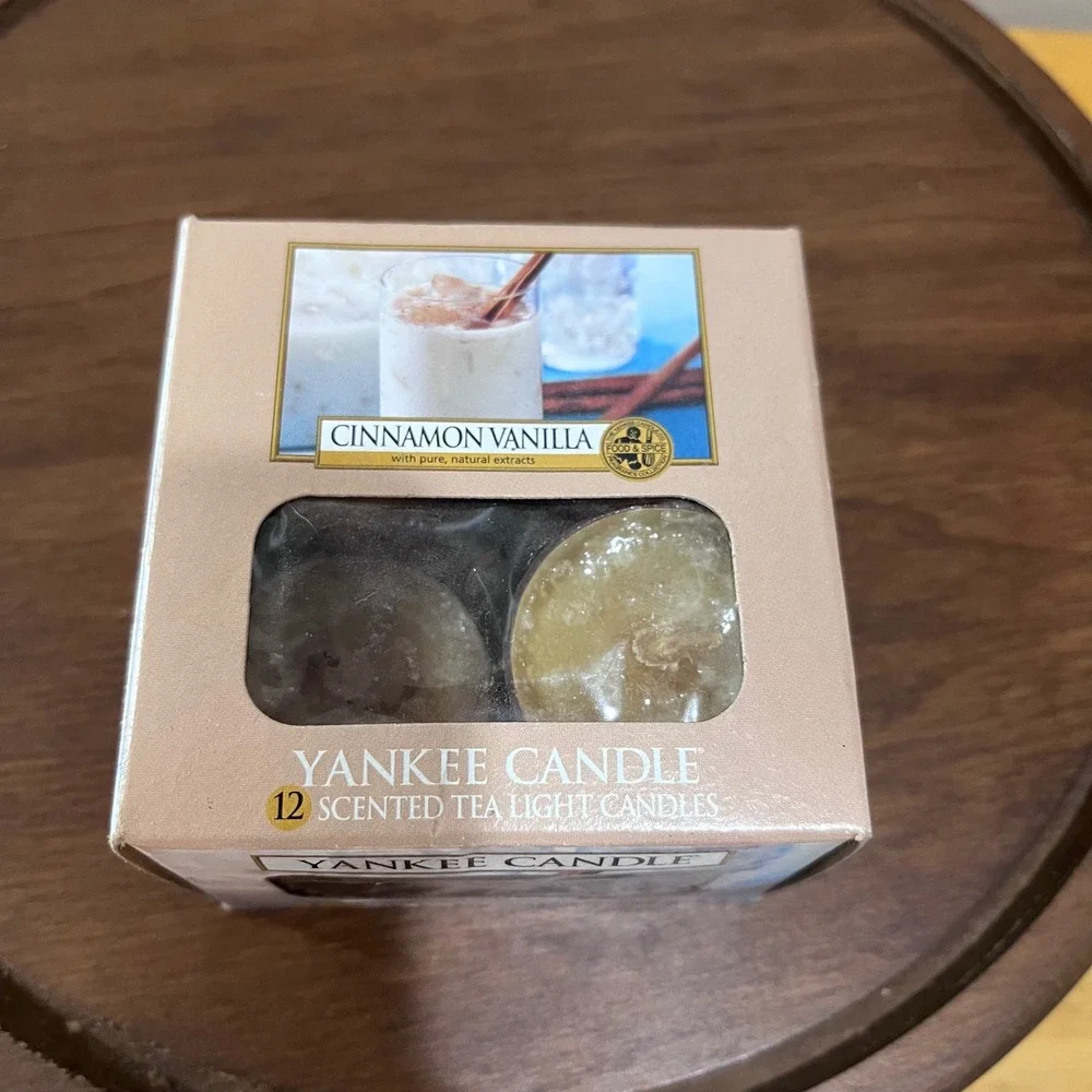 Vtg Yankee Candle‎ Cinnamon Vanilla Scented Tea Light Candles Food & Spice 11ct